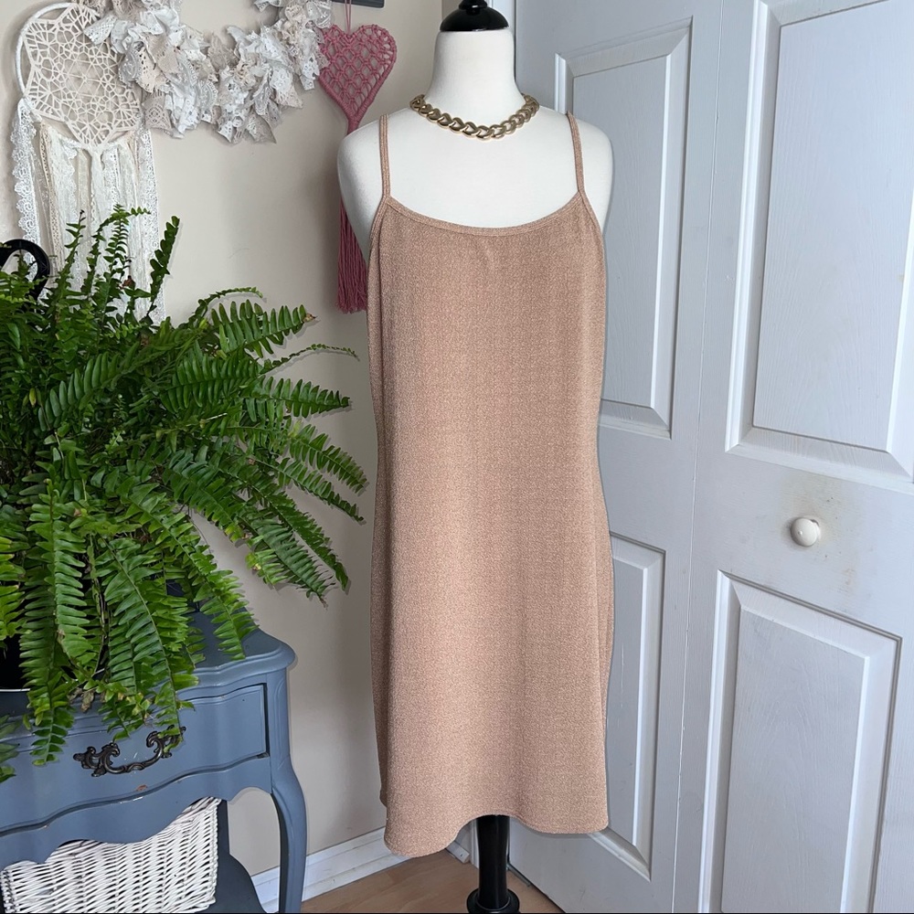 Beige Bodycon Scoop Neck Cami Dress